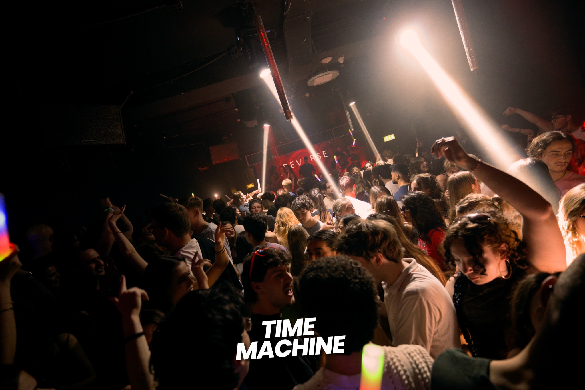 Packed dancefloor at a Time Machine event